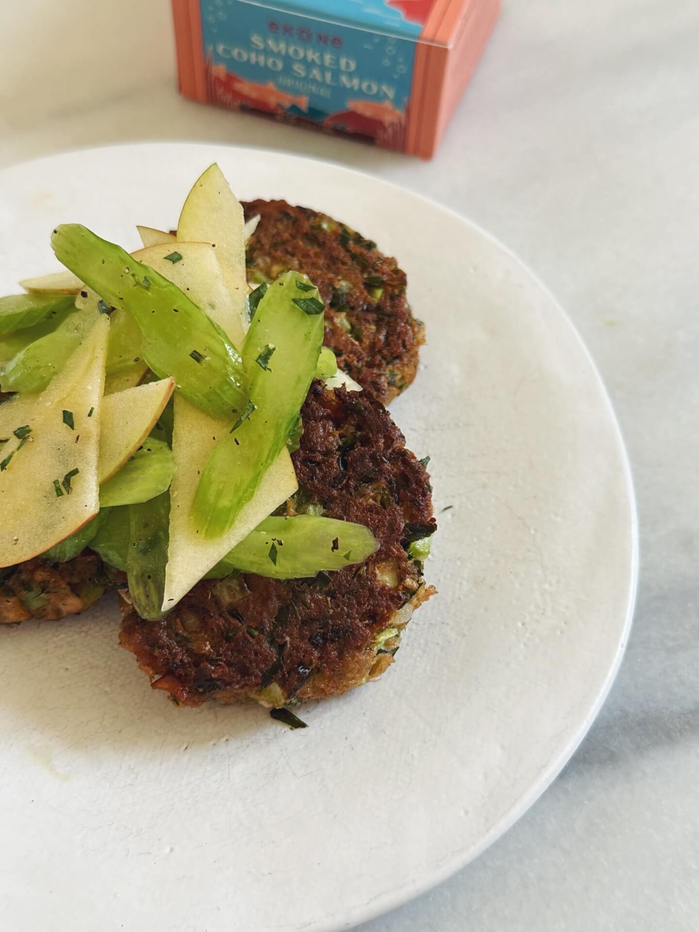 Smoked Salmon Cakes With Apple, Celery, and Tarragon | Taylor Shellfish Farms