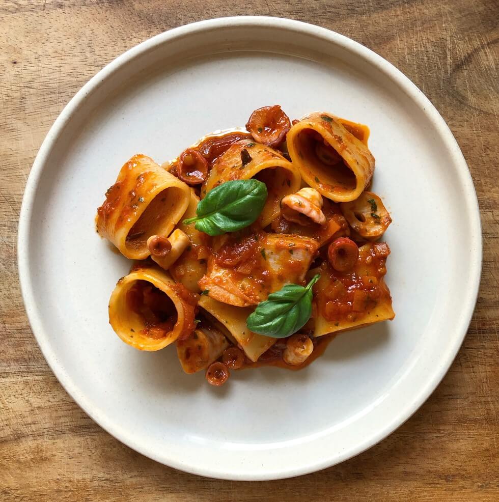 Paccheri Con Ragu Di Polpo By Isabel Lederman | Taylor Shellfish Farms