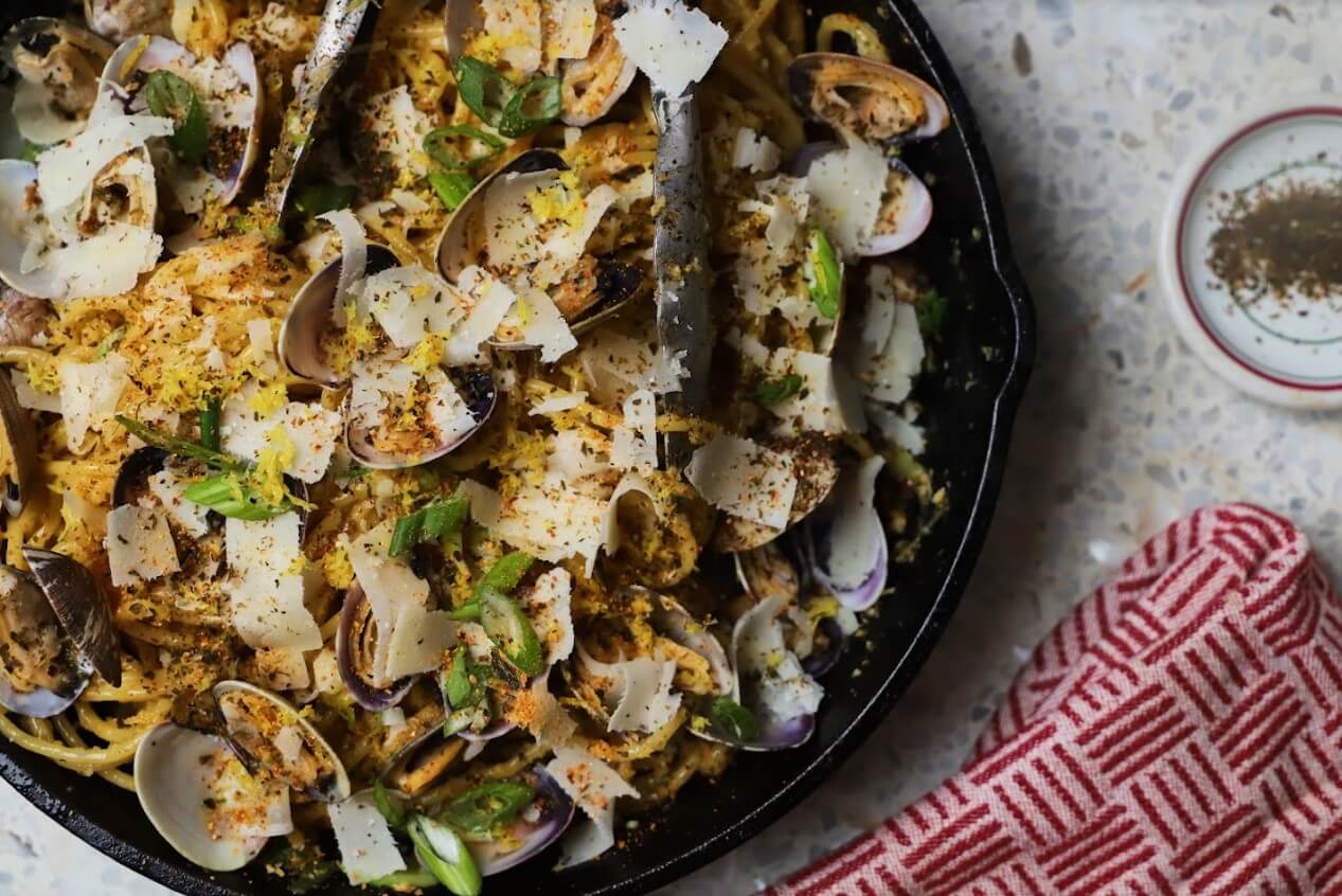 Miso Clam Carbonara | Taylor Shellfish Farms