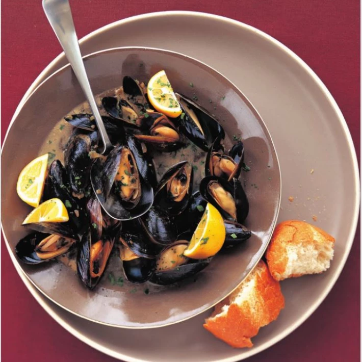 Guiness Garlic Mussels