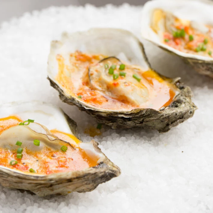 Grilled Oysters Red Pepper Butter