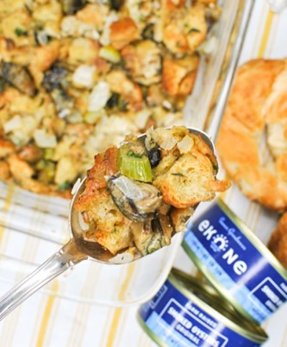 Croissant and Smoked Oyster Stuffing