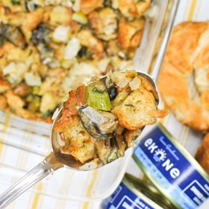 Croissant and Smoked Oyster Stuffing